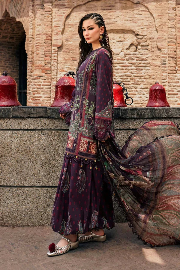 Maria.B M Prints '26 - 3 Piece Unstitched Embroidered Cambric Suit | MPT-3102-B