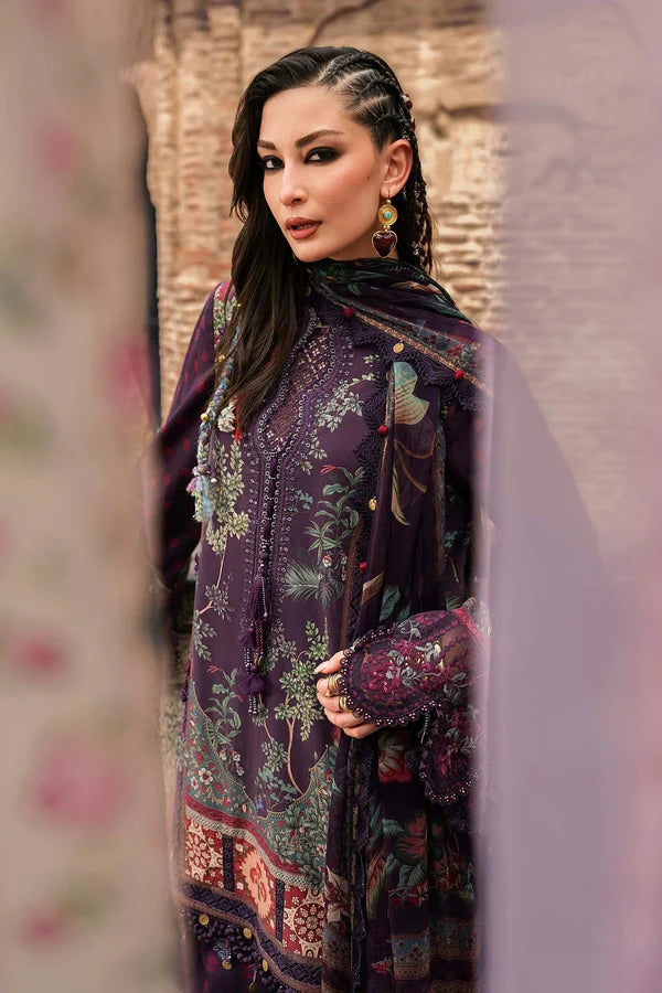 Maria.B M Prints '26 - 3 Piece Unstitched Embroidered Cambric Suit | MPT-3102-B