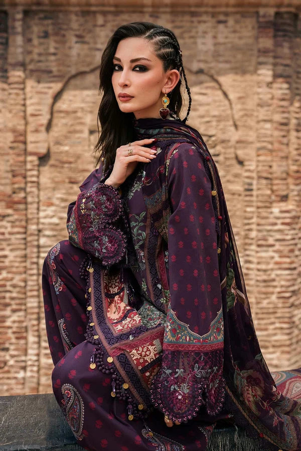 Maria.B M Prints '26 - 3 Piece Unstitched Embroidered Cambric Suit | MPT-3102-B