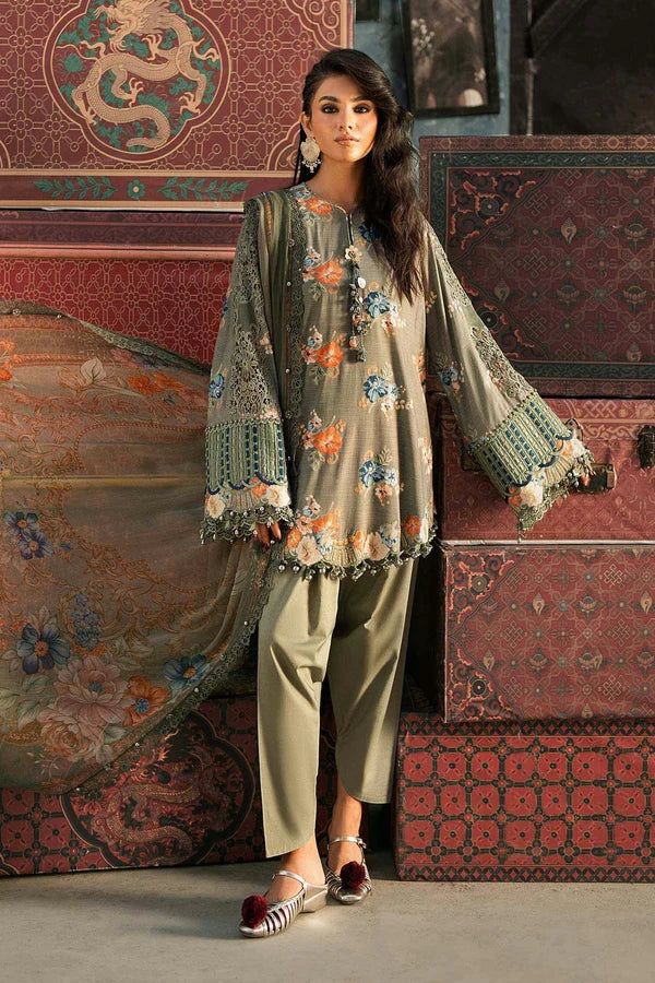 Maria.B M Prints '26 - 3 Piece Unstitched Embroidered Cambric Suit | MPT-3103-A