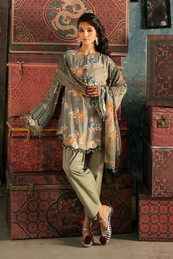 Maria.B M Prints '26 - 3 Piece Unstitched Embroidered Cambric Suit | MPT-3103-A