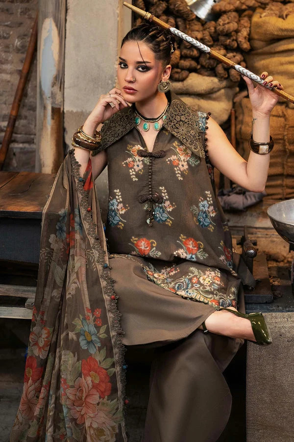 Maria.B M Prints '26 - 3 Piece Unstitched Embroidered Cambric Suit | MPT-3103-B