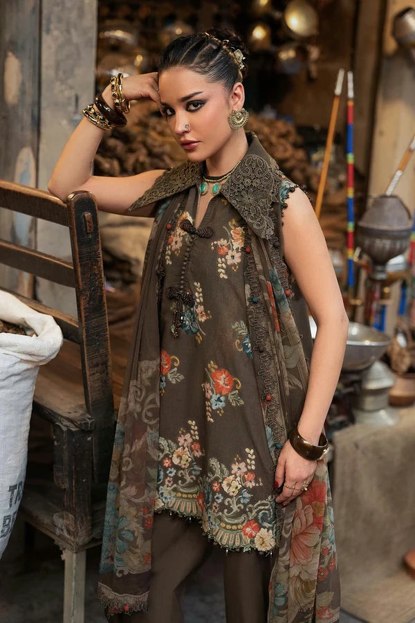 Maria.B M Prints '26 - 3 Piece Unstitched Embroidered Cambric Suit | MPT-3103-B