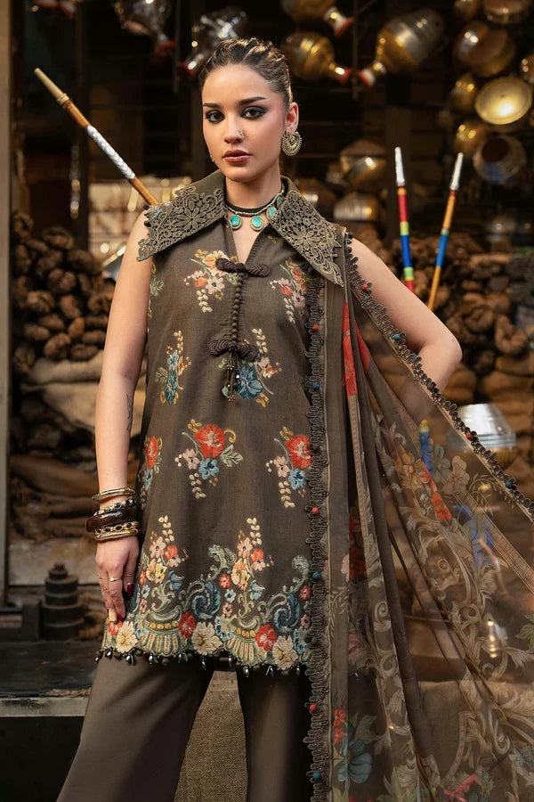 Maria.B M Prints '26 - 3 Piece Unstitched Embroidered Cambric Suit | MPT-3103-B