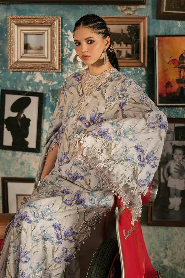 Maria.B M Prints '26 - 3 Piece Unstitched Embroidered Cambric Suit | MPT-3104-A