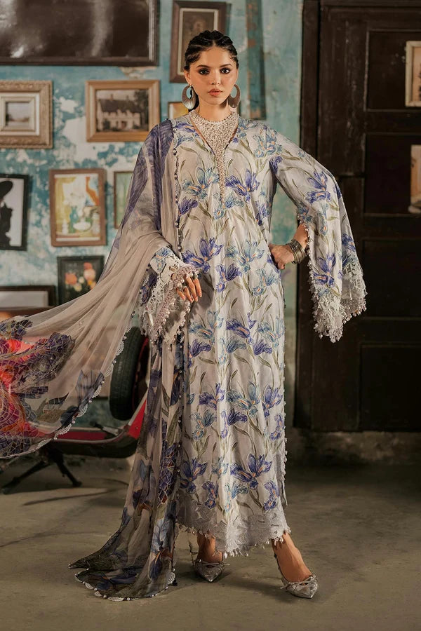 Maria.B M Prints '26 - 3 Piece Unstitched Embroidered Cambric Suit | MPT-3104-A