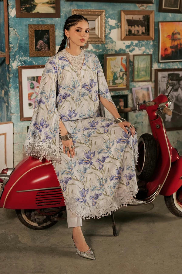 Maria.B M Prints '26 - 3 Piece Unstitched Embroidered Cambric Suit | MPT-3104-A