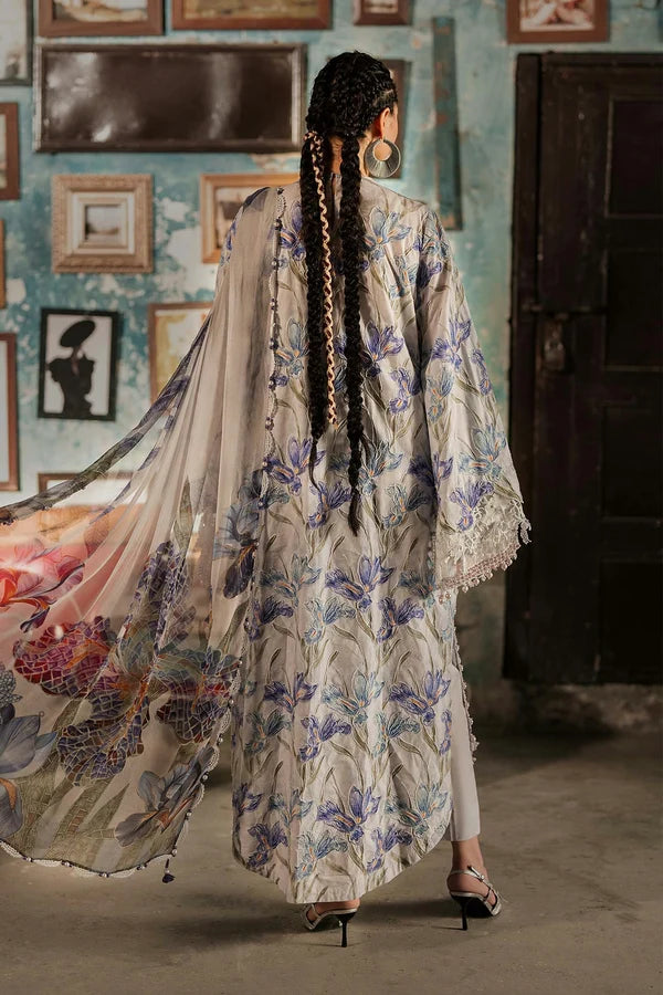 Maria.B M Prints '26 - 3 Piece Unstitched Embroidered Cambric Suit | MPT-3104-A