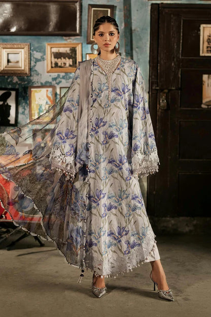 Maria.B M Prints '26 - 3 Piece Unstitched Embroidered Cambric Suit | MPT-3104-A