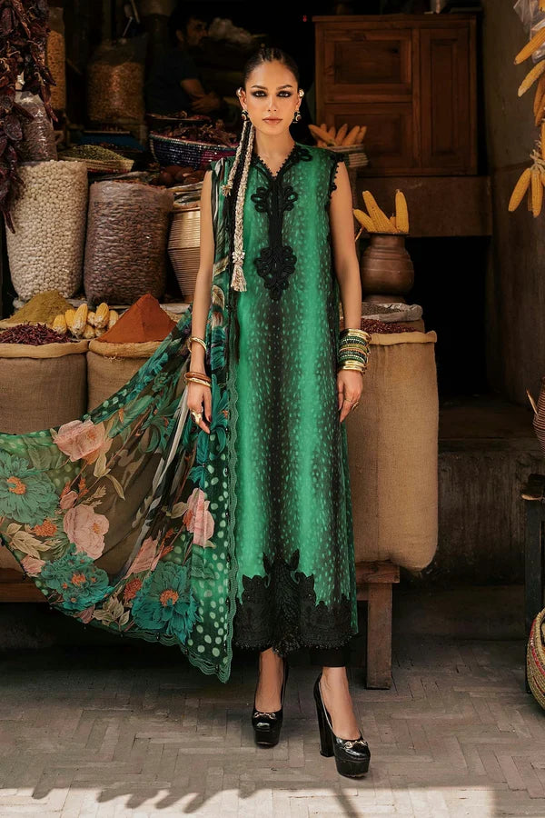 Maria.B M Prints '26 - 3 Piece Unstitched Embroidered Linen Suit | MPT-3105-A