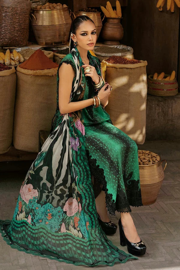 Maria.B M Prints '26 - 3 Piece Unstitched Embroidered Linen Suit | MPT-3105-A