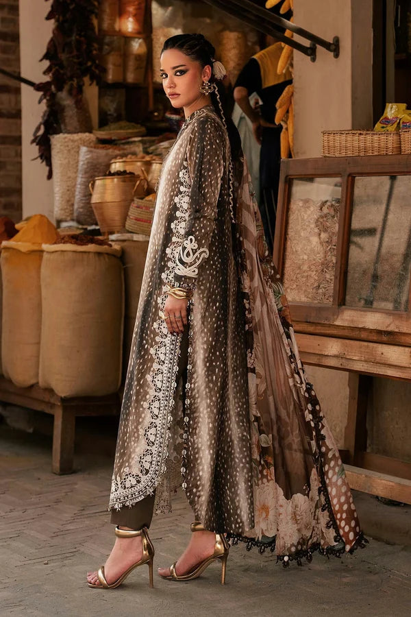 Maria.B M Prints '26 - 3 Piece Unstitched Embroidered Linen Suit | MPT-3105-B