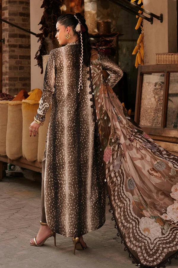Maria.B M Prints '26 - 3 Piece Unstitched Embroidered Linen Suit | MPT-3105-B