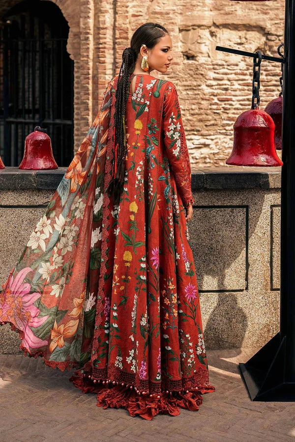 Maria.B M Prints '26 - 3 Piece Unstitched Embroidered Cambric Suit | MPT-3106-B
