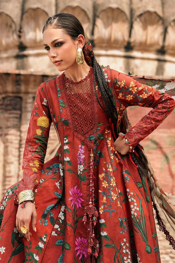 Maria.B M Prints '26 - 3 Piece Unstitched Embroidered Cambric Suit | MPT-3106-B