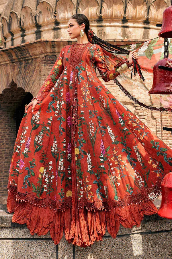 Maria.B M Prints '26 - 3 Piece Unstitched Embroidered Cambric Suit | MPT-3106-B