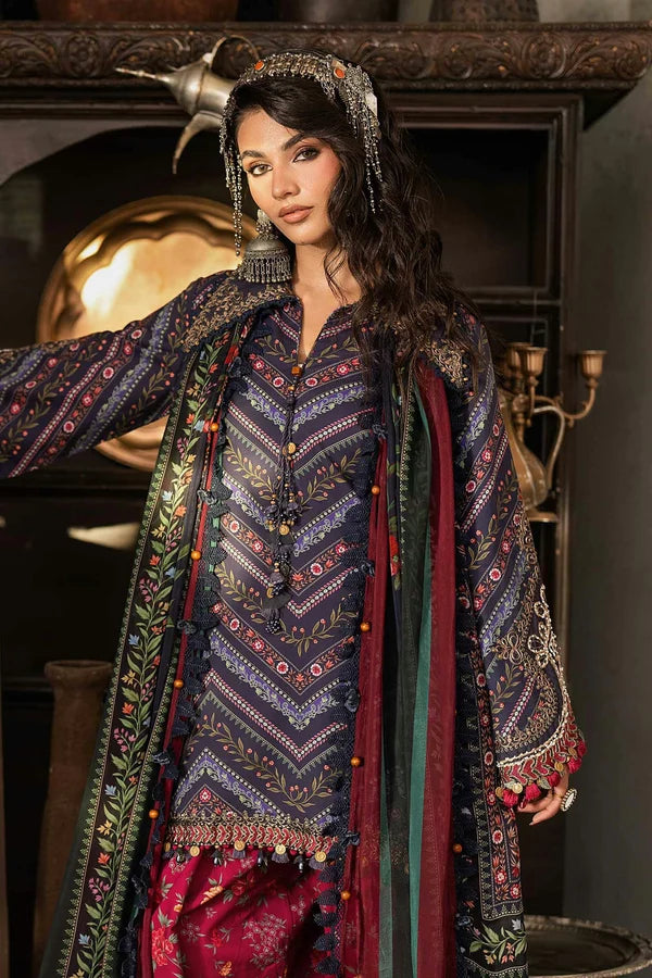 Maria.B M Prints '26 - 3 Piece Unstitched Embroidered Cambric Suit | MPT-3107-B