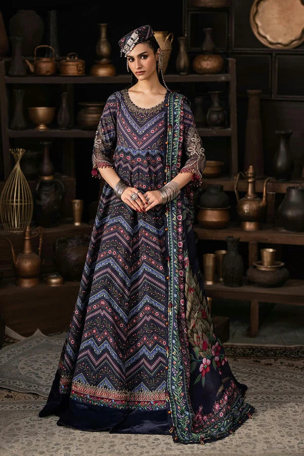 Maria.B M Prints '26 - 3 Piece Unstitched Embroidered Cambric Suit | MPT-3107-B