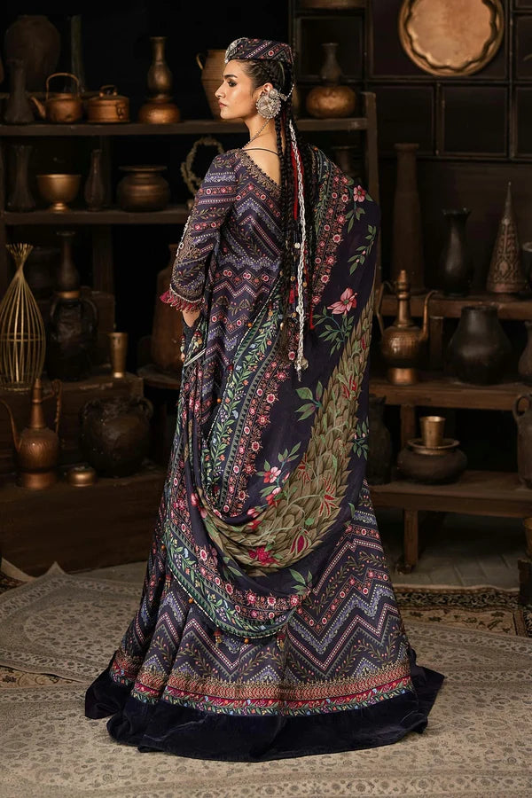 Maria.B M Prints '26 - 3 Piece Unstitched Embroidered Cambric Suit | MPT-3107-B