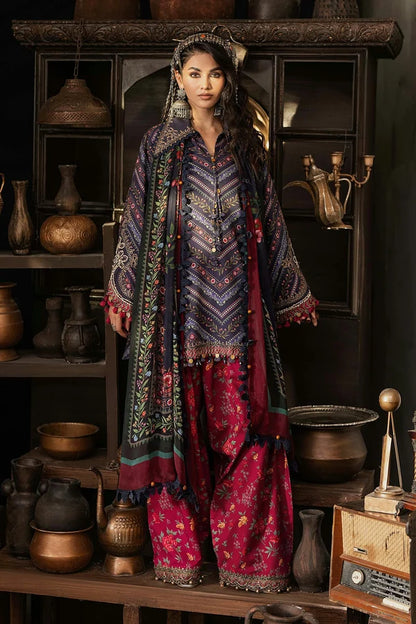Maria.B M Prints '26 - 3 Piece Unstitched Embroidered Cambric Suit | MPT-3107-B