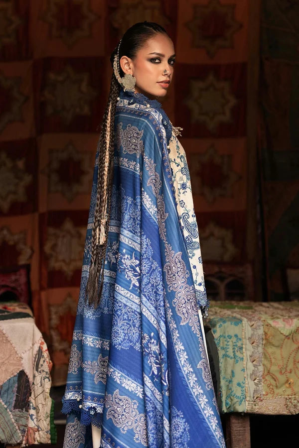 Maria.B M Prints '26 - 3 Piece Unstitched Embroidered Irish Linen Suit | MPT-3108-A