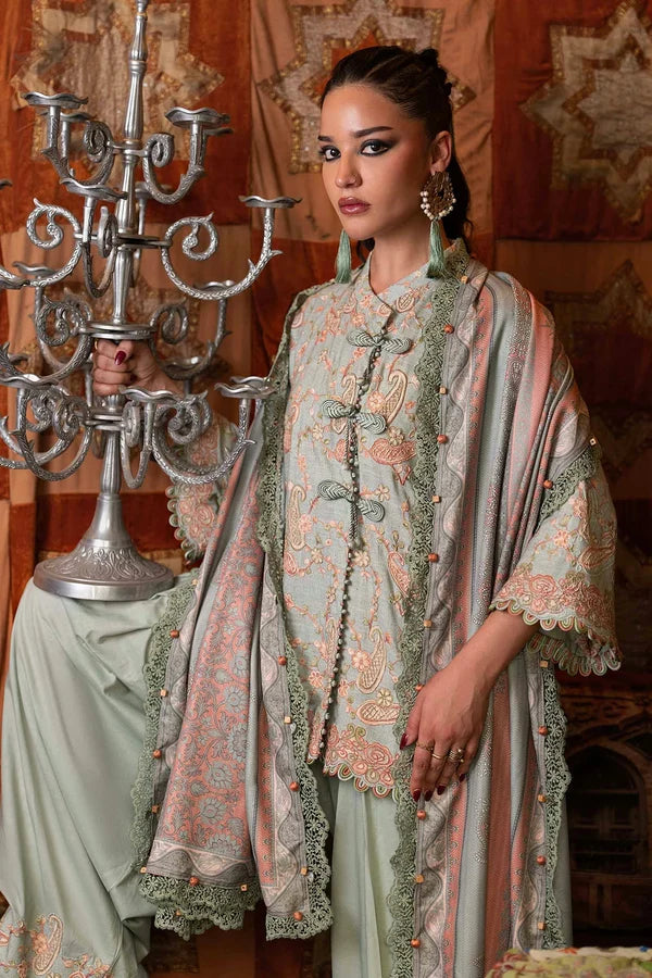 Maria.B M Prints '26 - 3 Piece Unstitched Embroidered Irish Linen Suit | MPT-3108-B