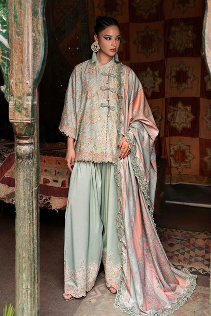 Maria.B M Prints '26 - 3 Piece Unstitched Embroidered Irish Linen Suit | MPT-3108-B