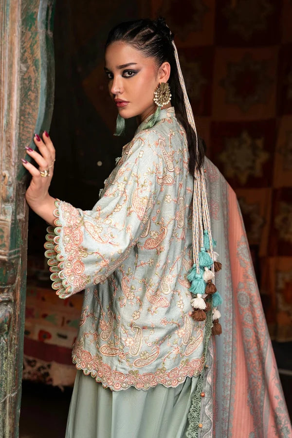 Maria.B M Prints '26 - 3 Piece Unstitched Embroidered Irish Linen Suit | MPT-3108-B