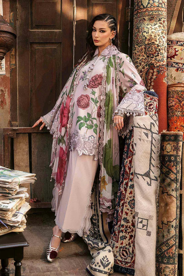 Maria.B M Prints '26 - 3 Piece Unstitched Embroidered Cambric Suit | MPT-3109-A