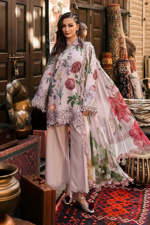 Maria.B M Prints '26 - 3 Piece Unstitched Embroidered Cambric Suit | MPT-3109-A
