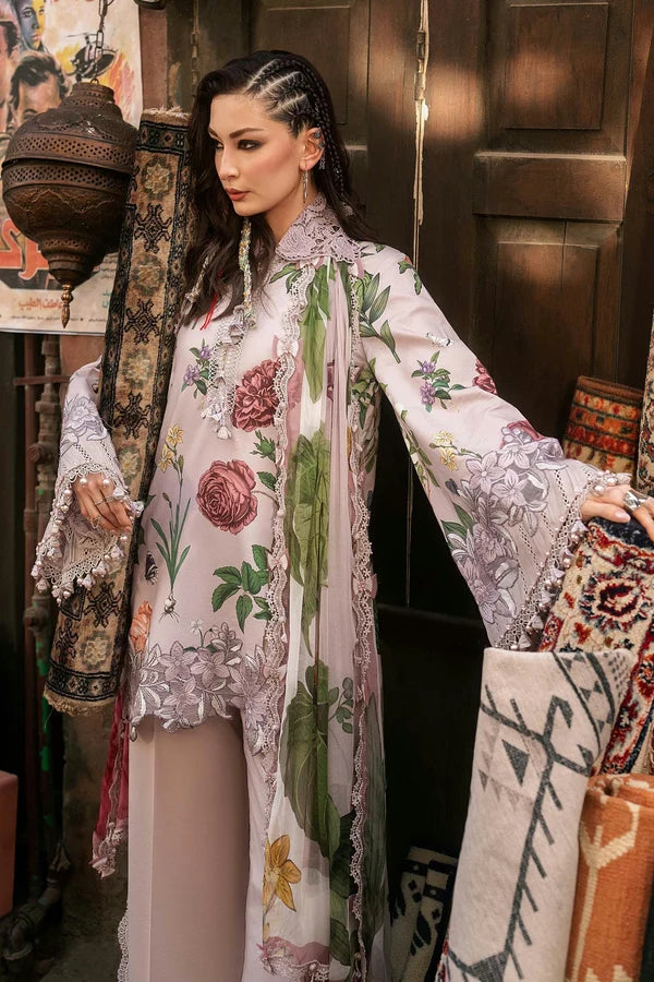 Maria.B M Prints '26 - 3 Piece Unstitched Embroidered Cambric Suit | MPT-3109-A