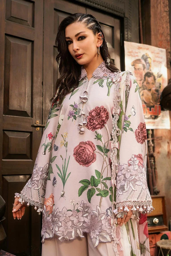 Maria.B M Prints '26 - 3 Piece Unstitched Embroidered Cambric Suit | MPT-3109-A