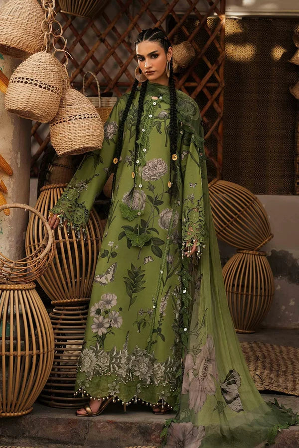 Maria.B M Prints '26 - 3 Piece Unstitched Embroidered Cambric Suit | MPT-3109-B