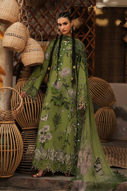 Maria.B M Prints '26 - 3 Piece Unstitched Embroidered Cambric Suit | MPT-3109-B