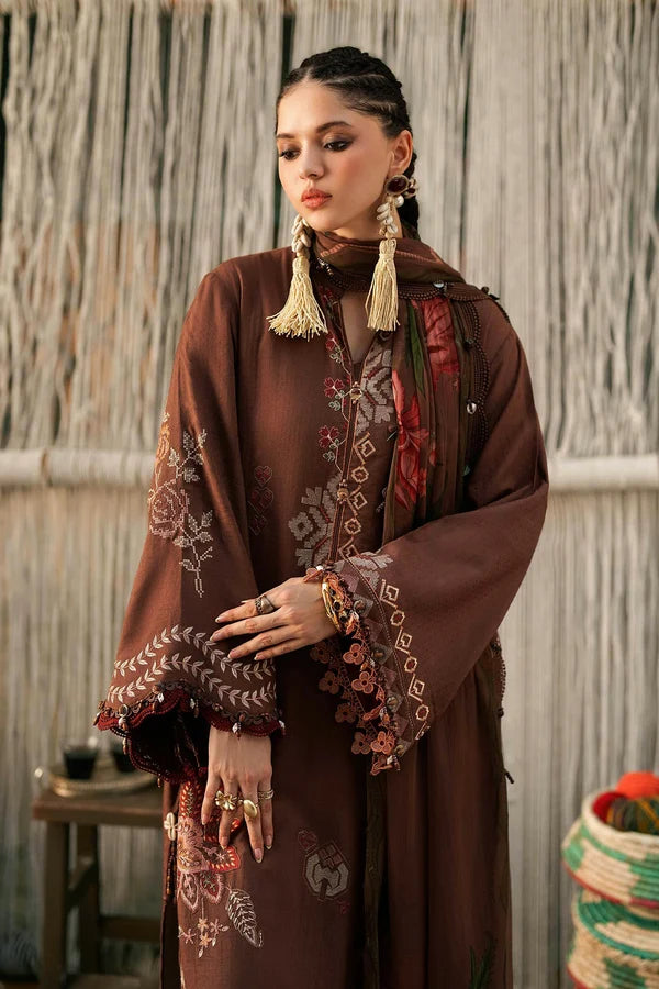 Maria.B M Prints '26 - 3 Piece Unstitched Embroidered Dobby Linen Suit | MPT-3110-B
