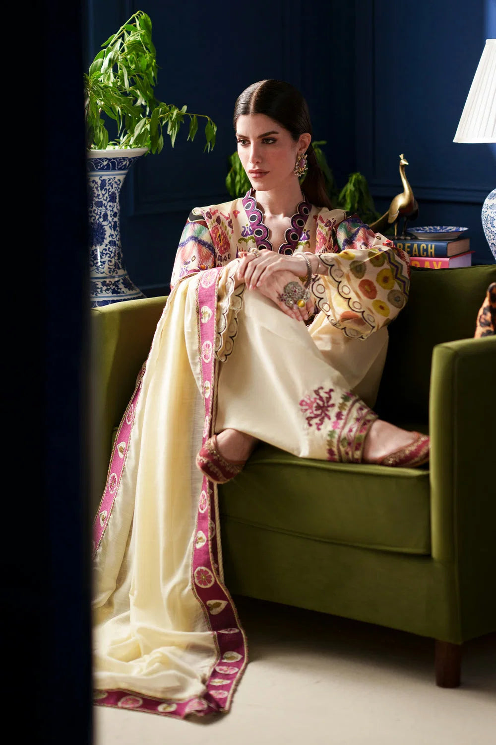 Ethnc Rozana '26 - Embroidered Suit | E4484/103/115