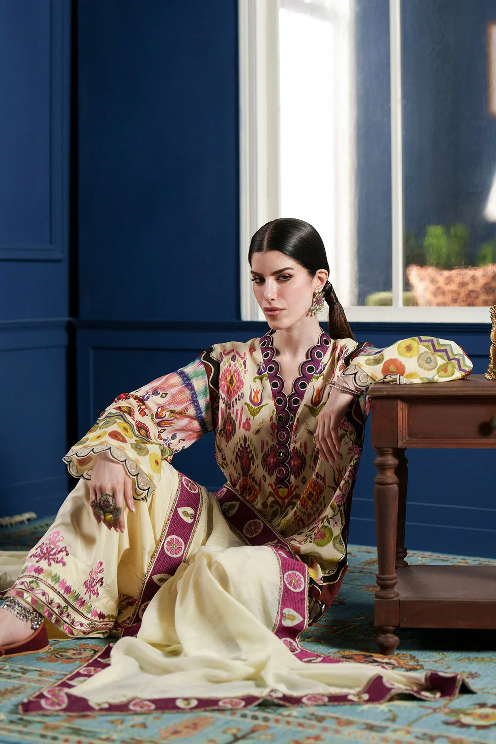 Ethnc Rozana '26 - Embroidered Suit | E4484/103/115