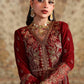 Maria.B Luxury Formals Velvet '26 - 3 Piece Embroidered Velvet Suit | SFW2501-RED