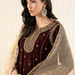 Maria.B Luxury Formals Velvet '26 - 3 Piece Embroidered Velvet Suit | SFW2509-MRN