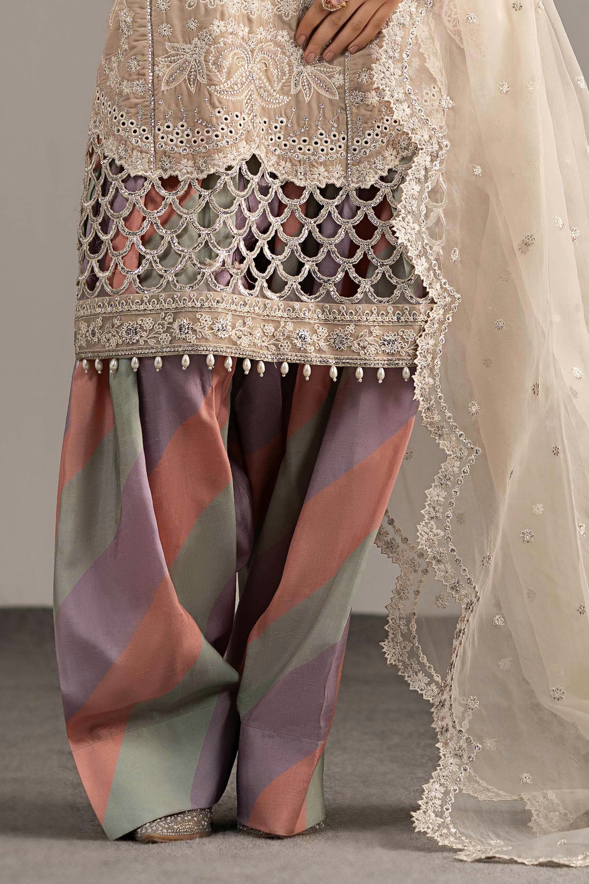 Maria.B Luxury Formals Velvet '26 - 3 Piece Embroidered Velvet Suit | SFW2533-OFW