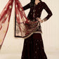 Maria.B Luxury Formals Velvet '26 - 3 Piece Embroidered Velvet Suit | SFW2543-MRN