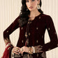Maria.B Luxury Formals Velvet '26 - 3 Piece Embroidered Velvet Suit | SFW2543-MRN