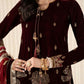 Maria.B Luxury Formals Velvet '26 - 3 Piece Embroidered Velvet Suit | SFW2543-MRN