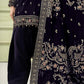 Maria.B Luxury Formals Velvet '26 - 3 Piece Embroidered Velvet Suit | SFW2546-PRP