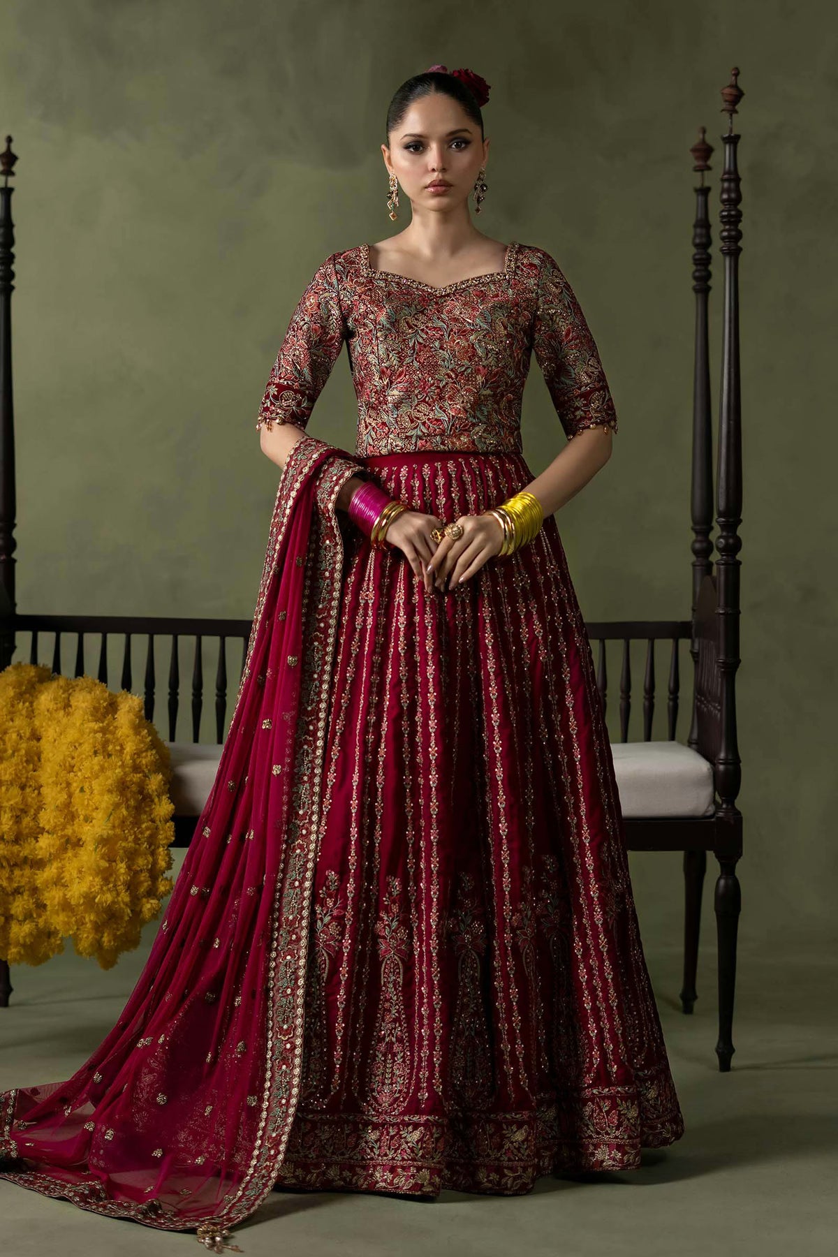 Maria.B Luxury Formals Velvet '26 - 3 Piece Embroidered Velvet Suit | SFW2602-PNK