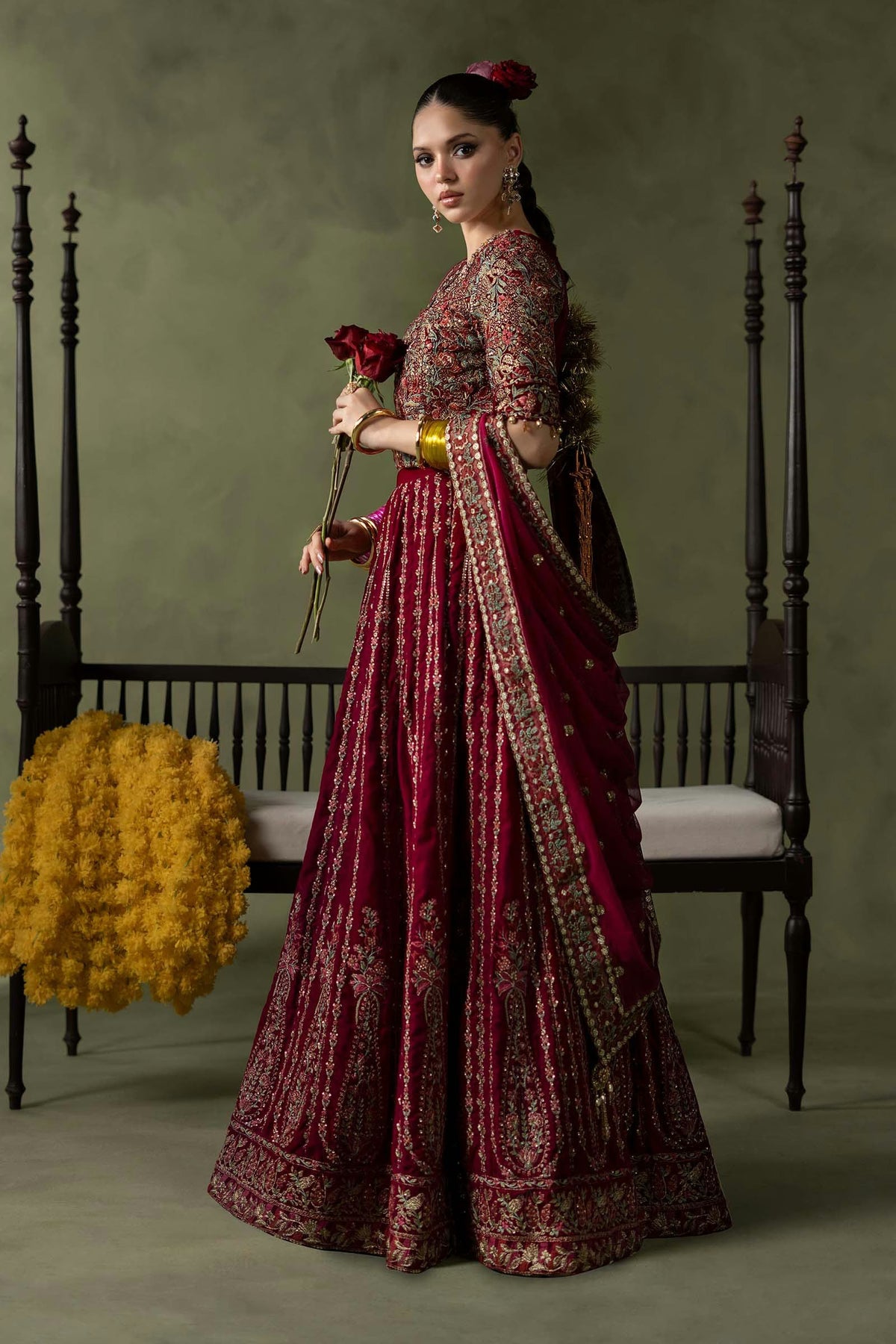 Maria.B Luxury Formals Velvet '26 - 3 Piece Embroidered Velvet Suit | SFW2602-PNK