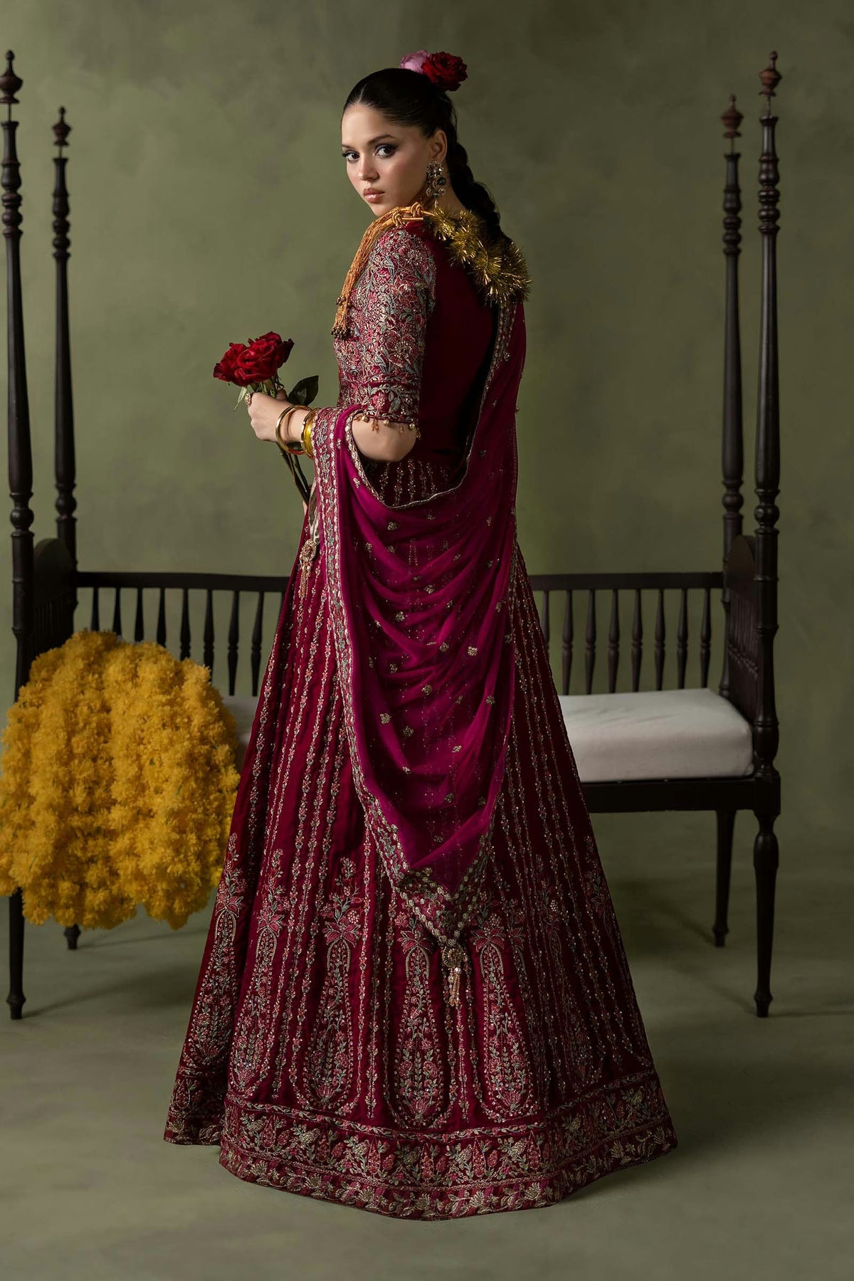 Maria.B Luxury Formals Velvet '26 - 3 Piece Embroidered Velvet Suit | SFW2602-PNK