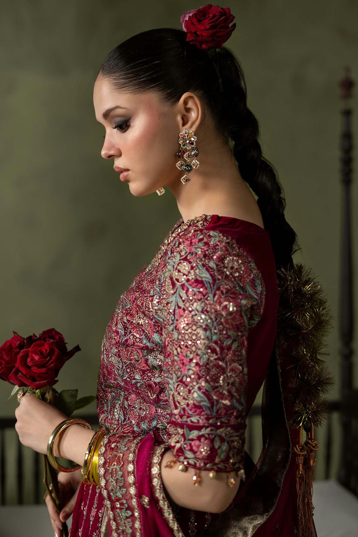 Maria.B Luxury Formals Velvet '26 - 3 Piece Embroidered Velvet Suit | SFW2602-PNK
