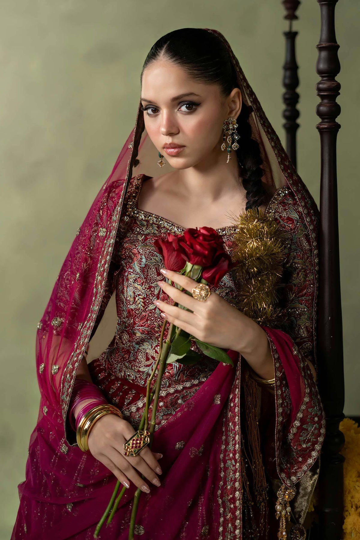 Maria.B Luxury Formals Velvet '26 - 3 Piece Embroidered Velvet Suit | SFW2602-PNK