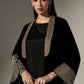 Maria.B Luxury Formals Velvet '26 - 3 Piece Embroidered Velvet Suit | SFW2638-BLK